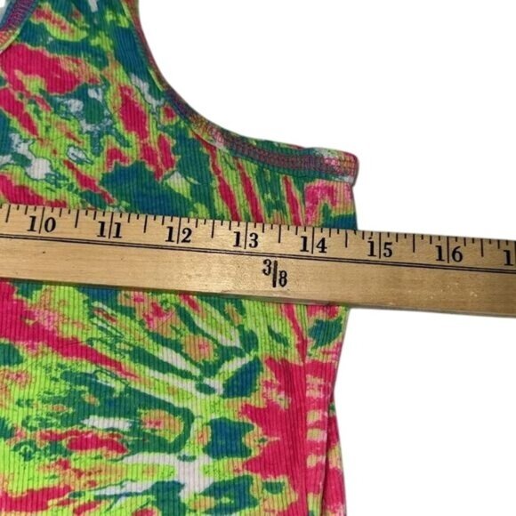 No Boundaries Womens XXL Tie-Dye Racerback Tank Top Bright Neon Colors - Picture 4 of 5